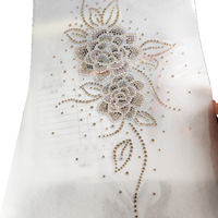 Transfert thermocollant de strass thermocollants floraux du Moyen-Orient, motif fleur en cristal, pour costumes de danse, textiles et accessoires vestimentaires