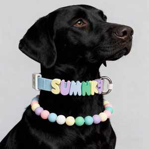 Conjunto de Correa y <span class=keywords><strong>Collar</strong></span> para Mascotas Ajustable, de Poliéster Ecológico Suave, con Hebilla, Personalizable - Product Image 3