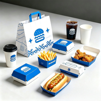 Boîtes d'emballage personnalisées pour frites, hamburgers, poulet, hot-dogs, emballages à emporter, contenants en papier pour aliments, boîtes en papier pour la restauration rapide