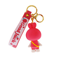 Maßgefertigter Cartoon 3D Stereo PVC Weichgummi Puppe Actionfigur Schlüsselanhänger Niedlicher Anhänger China
