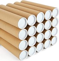 2 Tubos de Cartón de 12 Pulgadas con Tapas para Envío de Pósters, Planos, Obras de Arte y Almacenamiento de Documentos, Empaquetados en Cartón