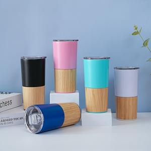 Bouteille <span class=keywords><strong>Magsafe</strong></span> <span class=keywords><strong>Personnalisable</strong></span> Tasse Thermos Double Couche en Acier Inoxydable <span class=keywords><strong>Coque</strong></span> en Bambou Grain de Bois pour Café Bouteilles à Vide Thermos - Product Image 1