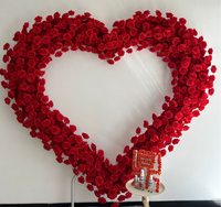 Arreglos Florales en Forma de Corazón con Rosas para Propuestas de Matrimonio, Decoración de Fondo para Eventos y Bodas