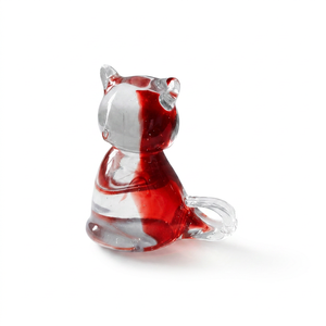 Handcrafted Murano Glass Bird Figurine Red <b>Clear</b> Portrait Art Deco Wedding Living Room Ornament Irregular Shape Single-Piece - Product Image 2