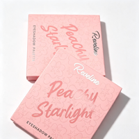 Boîte d'emballage personnalisée rose biodégradable, recyclable et réutilisable pour palette de fards à paupières, impression argentée, boîte cadeau aseptique pour maquillage