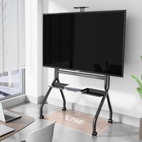 Chariot de télévision à roulettes en acier Chariots de télévision mobiles avec étagères Support de télévision portable pour la maison ou le bureau