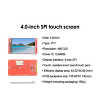 Modul Layar Sentuh LCD Port Serial SPI 4.0-inci Baru 480 * 320 Modul Layar TFT ST7796S