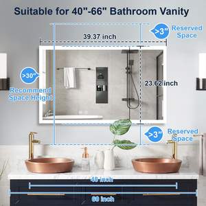 Mueble de Baño Rectangular Moderno con Encimera Gruesa Sólida Iluminada, Diseño Robusto y Lujoso para Uso en Hoteles - Product Image 5