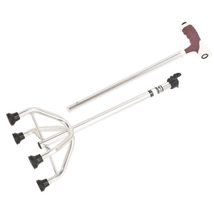 Four-Legged <b>Walking</b> <b>Stick</b> Adjustable Height Aluminum Alloy Triangular Cane For Elderly Support - Product Image 4