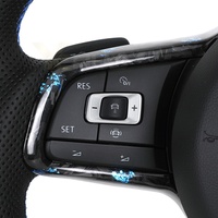 Volant en cuir perforé semi-forgé en carbone bleu pour VW Volkswagen Golf 5 6 7 R MK5 MK6 MK7 Gti Scirocco Polo Passat B8