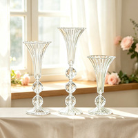 Vases en acrylique transparent pour fleurs artificielles, style festif, pour mariages transfrontaliers, décorations de Noël et d'anniversaire, 30cm/37cm/45cm CN