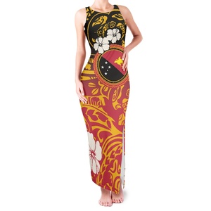All'ingrosso Papua nuova Guinea senza maniche girocollo doppio spacco prendisole personalizzato <span class=keywords><strong>Maxi</strong></span> abiti da donna elegante abito Casual - Product Image 4