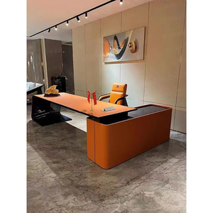 <span class=keywords><strong>Bureau</strong></span> de direction Bugatti-<span class=keywords><strong>Bureau</strong></span> de direction haut de gamme au design italien en forme de L avec <span class=keywords><strong>coin</strong></span> orange et chaise d'<span class=keywords><strong>ordinateur</strong></span> - Product Image 4