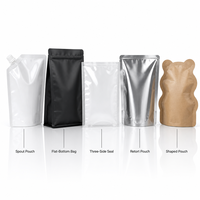 Sachet transparent personnalisé refermable avec fermeture éclair, résistant à l'humidité, pour l'emballage de bonbons, de haricots et de snacks secs