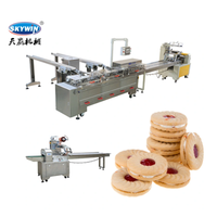 Prix d'usine, ligne de production de biscuits sandwich, machine d'emballage de biscuits sandwich, machine d'emballage en forme de coussin