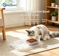 Plateau en plastique multi-compartiments pour animaux de compagnie, plateau de distribution thermoformé, plateau de vente au détail