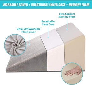 2 Separated Triangle High Density Foam Reading &amp; <strong>Back</strong> Support <strong>Bed</strong> Wedge Pillow Set <strong>for</strong> Sleeping <strong>Rest</strong> and <strong>Back</strong> and Legs Support - Product Image 6
