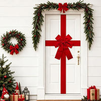 Décoration de Noël en velours à suspendre pour porte, vitrine d'hôtel, décoration de porte de maison, arrangement de scène