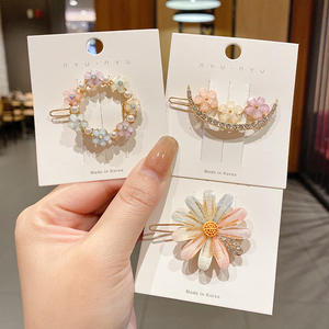 مشابك شعر جديدة بالجملة بتصميم عصري مع زهور ولؤلؤ وكريستال، مشابك جانبية وعلوية، إكسسوارات شعر للفتيات - Product Image 6