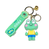 Porte-clés en métal grenouille verte personnalisé et créatif, pendentif grenouille de dessin animé mignonne aux grands yeux - Accessoire parfait pour couple, étudiant