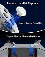 Tige de commande à motif métallique 6-en-1, 2 tiges de contrôle interchangeables, 4 déflecteurs arrière, utilisée pour le remplacement des boutons des accessoires de manette Edge