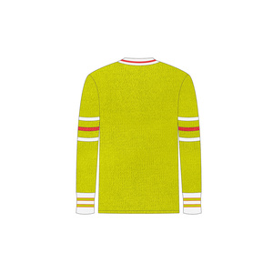 ODM <span class=keywords><strong>Cardigan</strong></span> universitario personalizzato verde <span class=keywords><strong>giallo</strong></span> maglione da <span class=keywords><strong>donna</strong></span> con scollo a V modello Varsity a maniche lunghe lavorato a maglia invernale - Product Image 2