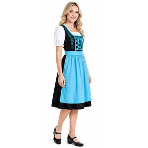 Women's Light Blue Dirndl Dress <b>Oktoberfest</b> <b>Costume</b> Bavarian Beer Maid Halloween Outfit - Product Image 5