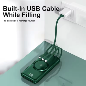 ที่ชาร์จไร้สายแบบพกพา 5in1 ขายดี พร้อมพาวเวอร์แบงค์ 10000mAh สายในตัว สำหรับ 15 รุ่น  5 in 1 พาวเวอร์แบงค์ - Product Image 4