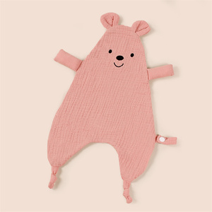 Animal personalizado bebé edredón juguete suave bebé dormir juguete muselina seguridad manta bebé - Product Image 4