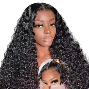 Perruque frontale en dentelle transparente complète 13x4 13x6 pré-épilée, vente en gros de perruques en cheveux humains vierges bruts, perruque frontale en dentelle HD à ondulations d'eau - Product Image 2