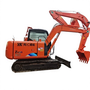 Mini-excavatrice Hitachi ZX60 d'occasion, 6 tonnes, d'origine japonaise, avec système de commande hydraulique par capteur de charge, excavatrice compacte sur chenilles avec lame de bouteur, en stock - Product Image 1
