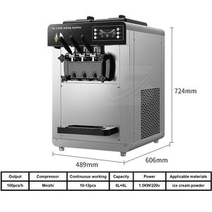 業務用大容量50L新型3ヘッドフロントカバーソフトクリームマシン（標準部品付き） - Product Image 5