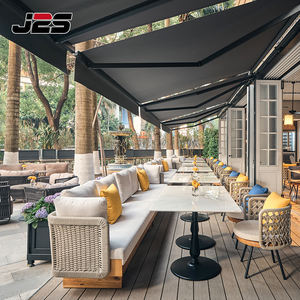 طقم أثاث خارجي عصري J2S للفنادق والمطاعم التجارية مصنوع من الراتان المنسوج مع طاولة رخامية - Product Image 1