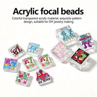 Perles acryliques droites en gros pour l'impression de dessins animés, perles acryliques à trous pour personnages d'anime, artisanat de perles acryliques DIY pour stylos DIY