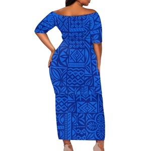 Conjunto Tradicional Samoano Polinesio Estilo Tapa Puletasi <span class=keywords><strong>de</strong></span> Dos Piezas para Mujer, Blusa Holgada con Hombros Descubiertos y Falda - Product Image 5