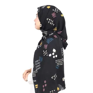 Newest Floral Printing Swiss Voile Premium Cotton Voile Murah Japan Tudung Bawal Cotton Voile Hijab Scarves