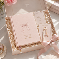 LABON - Agenda Semanal Personalizada con Cubierta de Tela Rosa Pálido, Lazo en Relieve, Texto en Dorado, Rastreador de Hábitos, Marcapáginas de Cinta de Perlas, OEM ODM