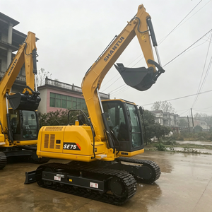 Mini-excavatrice sur chenilles Shantui SE75, hydraulique, jaune, garantie 1 an, roulement haute performance, équipement de construction - Product Image 2