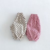 Celana Harem Bayi Kasual Motif Leopard Polkadot Bahan Corduroy Unisex untuk Anak Musim Semi Gugur