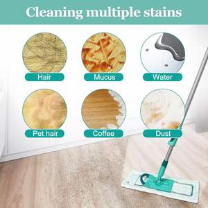 Compatible avec <span class=keywords><strong>Leifheit</strong></span> XL Couvre-tête de vadrouille plat en microfibre Chiffon de <span class=keywords><strong>nettoyage</strong></span> des sols humides et secs Recharges de tampons de vadrouille super absorbants - Product Image 5