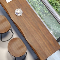 Table de bar rectangulaire en bois massif Cow and Cow avec plateau en pin, pieds hauts et bas, pour balcon et usage domestique