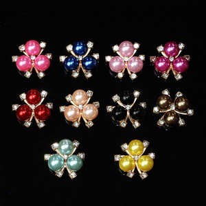Vente directe fabricant bricolage <span class=keywords><strong>color</strong></span>é trois perles fleur coeur broche mariée ventilateur bijoux accessoire bijoux résultats composants - Product Image 2
