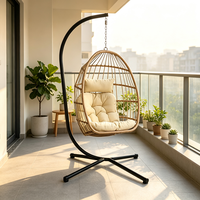 Chaise suspendue en forme d'œuf avec support métallique, idéale pour le jardin, l'extérieur, le salon et l'école – Approvisionnement direct usine