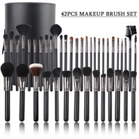 Set de Pinceaux de Maquillage Professionnels Personnalisés EMF Haut de Gamme en Poils Synthétiques Vegans avec Manche en Bois Noir pour Marque Privée