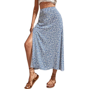 Minifalda de verano para mujer, minifalda Ditsy dividida <span class=keywords><strong>con</strong></span> <span class=keywords><strong>flores</strong></span>, cintura Sexy, bolsa de columpio, falda a la cadera, falda larga para chica caliente - Product Image 5