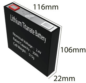 10C เซลล์แบตเตอรี่ลิเธียมไททาเนต20Ah 2.4V สำหรับเครื่องเสียงรถยนต์และรถจักรยานยนต์ - Product Image 1