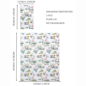 <span class=keywords><strong>Serviette</strong></span> imprimée en papier décorative à 3 plis 40*33cm de couleur canard <span class=keywords><strong>pour</strong></span> restaurant, café, jardin d'enfants, serviettes de table, style sac - Product Image 2