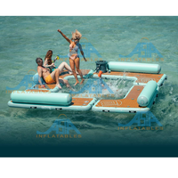 Chaises longues flottantes gonflables de piscine avec quai flottant d'eau de point de goutte de dossier pour le repos