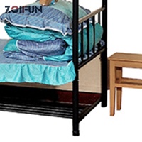 Litera de cuatro piezas para estudiantes, cama con marco de metal, moderna, color negro, para niños y estudiantes