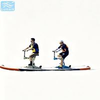 Planche de SUP double siège avec cadre en plastique, grandes pontons, vélo aquatique SUP rapide et portable pour parc aquatique, de Chine, Lumark, OEM, logo personnalisé